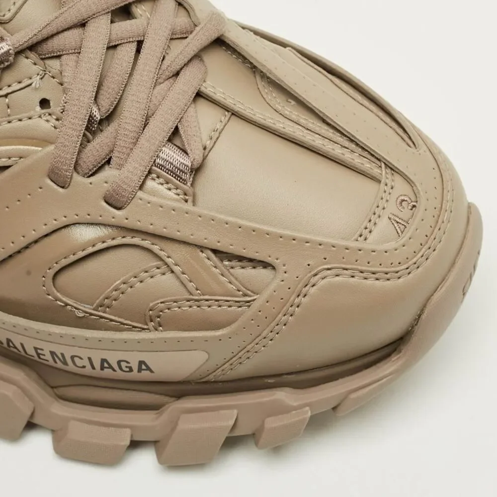 Balenciaga Track Size 43 Dark Beige Faux Leather Mule Sneakers - Picture 7 of 7